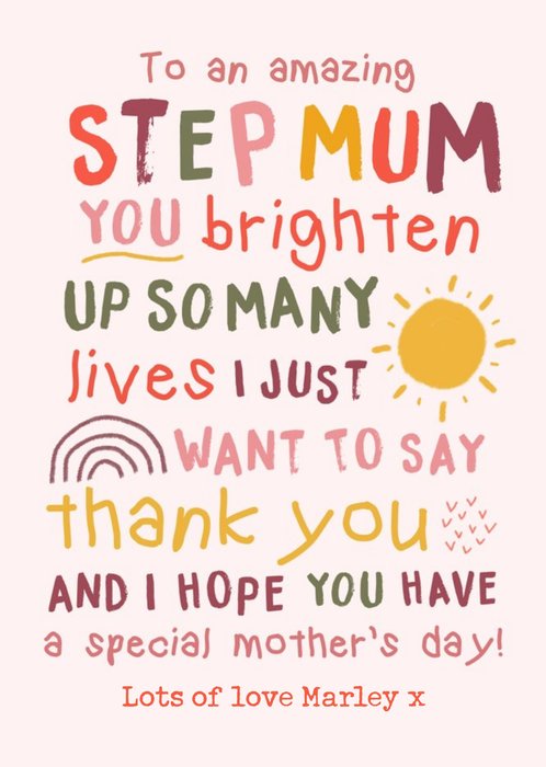 Colourful Childlike Handwritten Typography Special Mother's Day Card