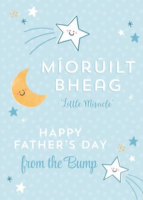 Blue Irish Illustrated Star Little Miracle Father's Day Card
