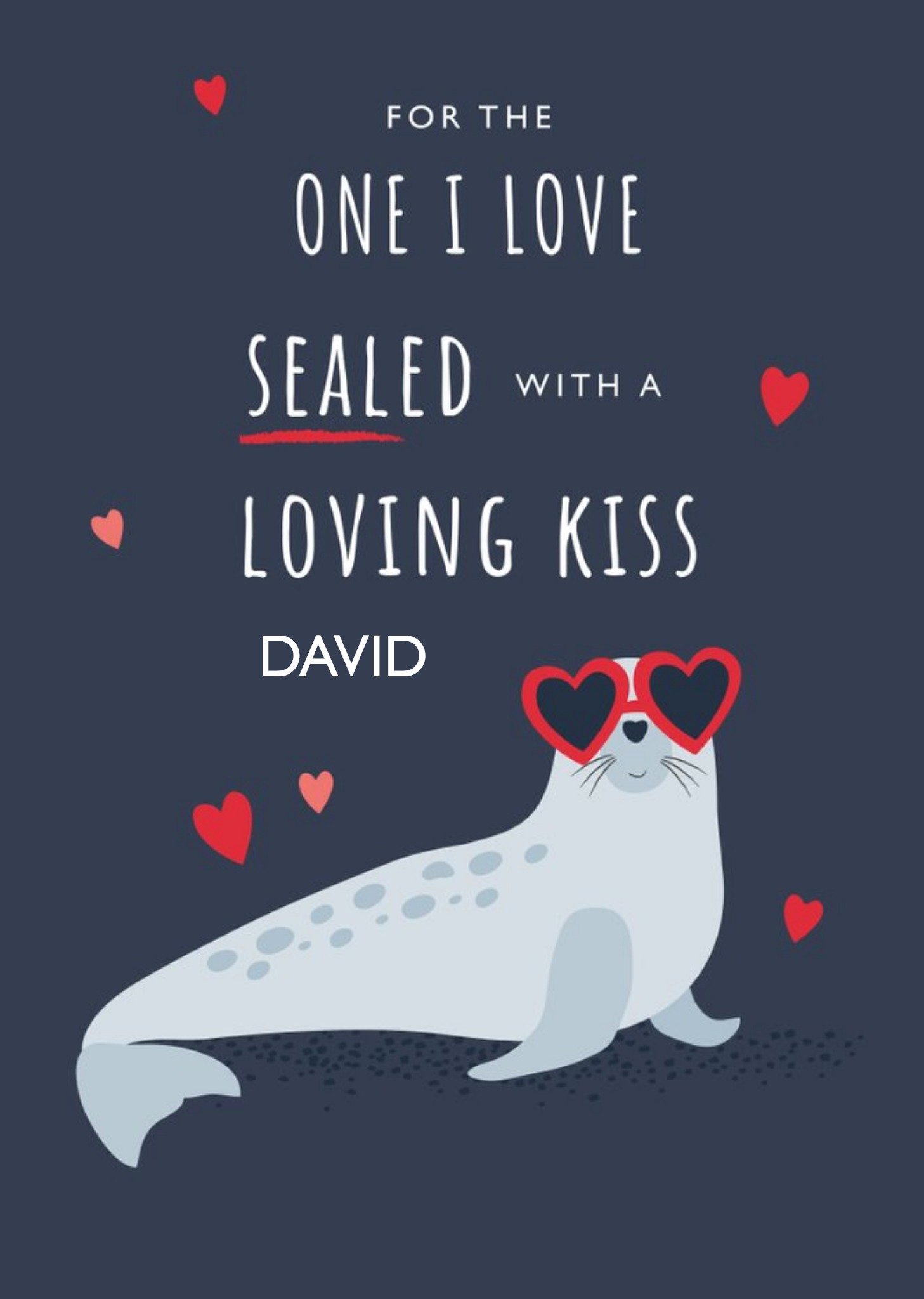 Moonpig Cute Illustration Of A Seal Wearing Heart Shaped Shades Valentine's Day Card Ecard