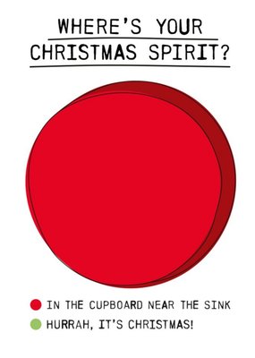 Funny Where's Your Christmas Spirit Pie Chart Card