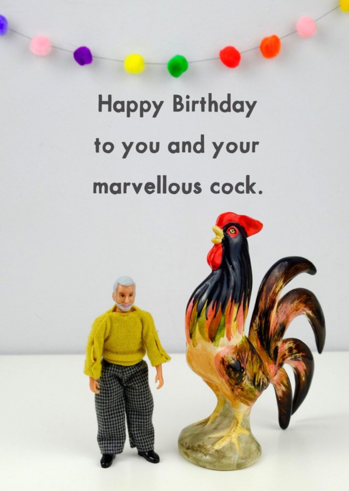 Bold And Bright Funny Dolls Rude Cockerel Birthday Card