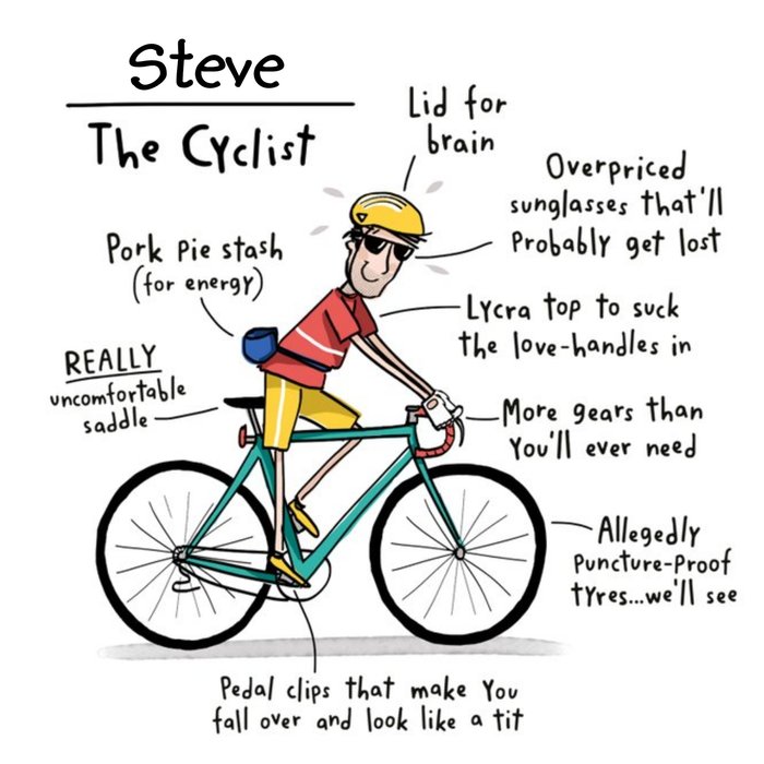 Funny The Cyclist Birthday Card