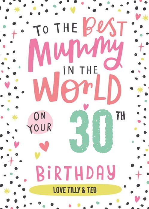 Cute Typographic Customisable Mummy Birthday Card