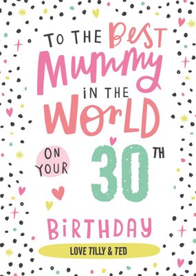 Cute Typographic Customisable Mummy Birthday Card