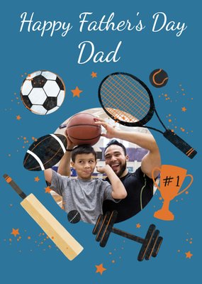 Featuring Dad Themed Illustrations Photo Upload Father's Day Card