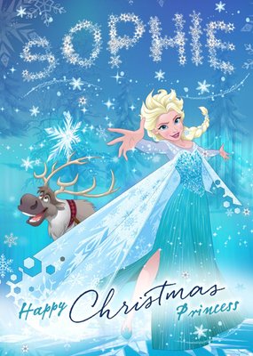 Disney Frozen Christmas Elsa Personalised Card