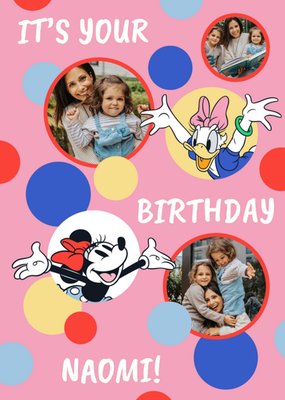 Disney Minnie Mouse And Daisy Duck Photo Upload Birthday Card