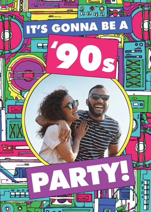MTV Classic It's Gonna Be A 90s Party! Retro Photo Upload Birthday Card