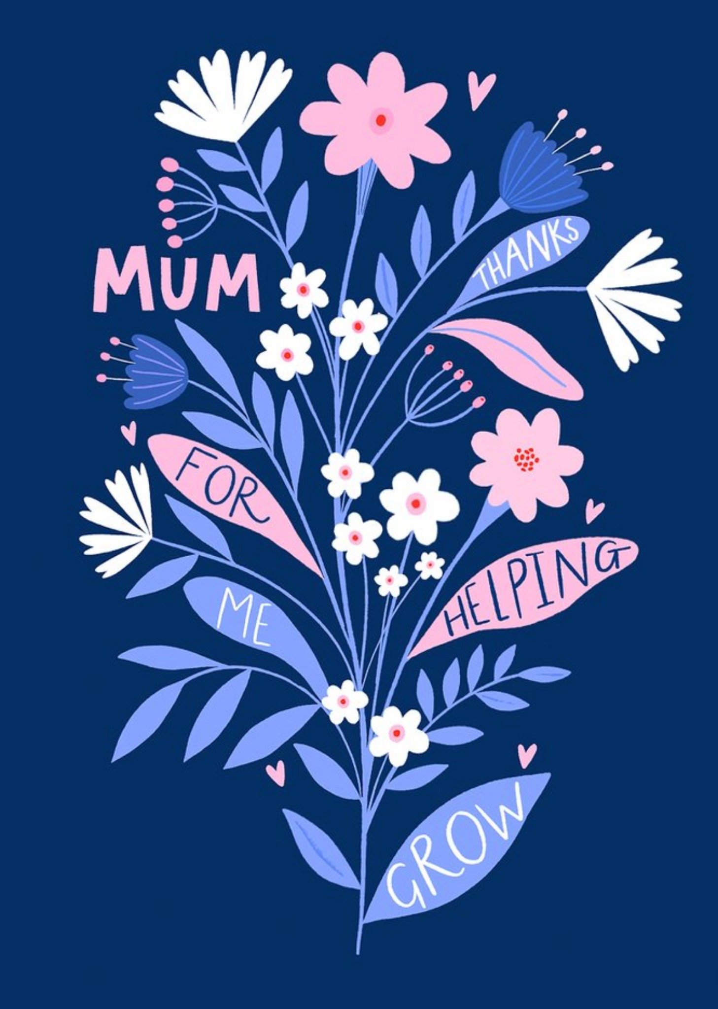 Rumble Cards Mum Thanks For Helping Me Grow Card, Large