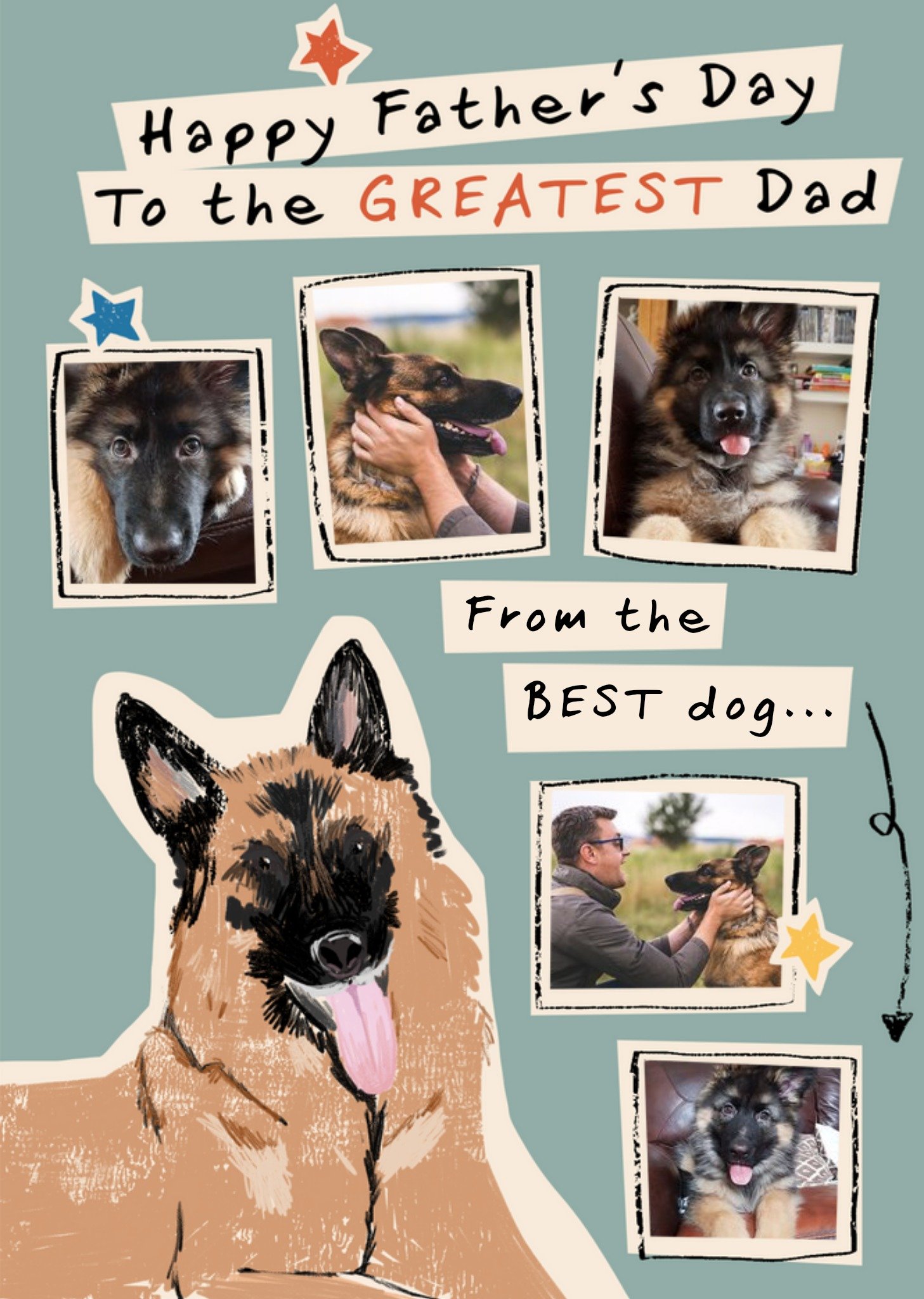 Greatest Dad German Shepherd Photo Upload Card Ecard