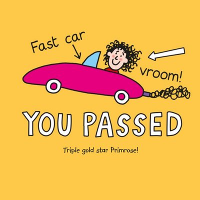 Illustrated Tracy Beaker Driving Test Card