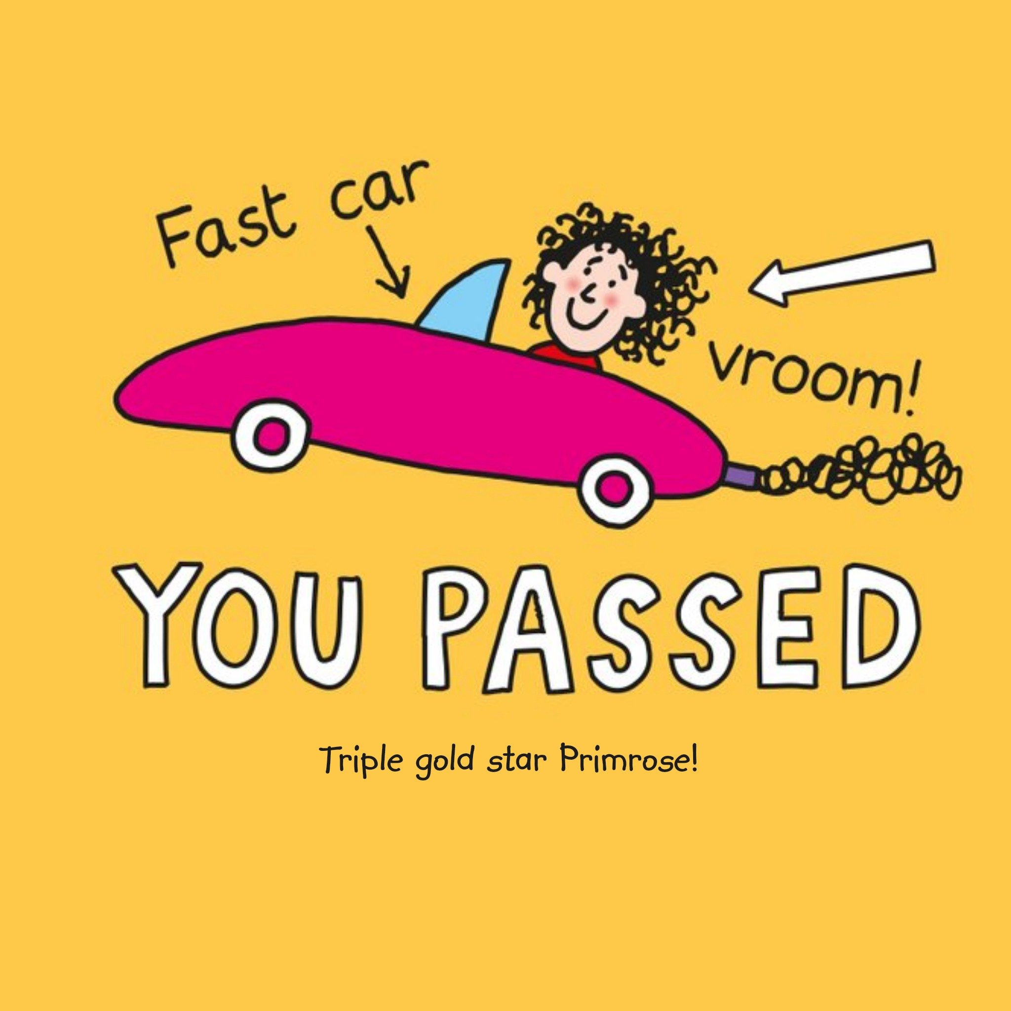 Illustrated Tracy Beaker Driving Test Card, Square