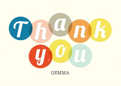 Lemon And Colourful Spots Personalised Thank You Card