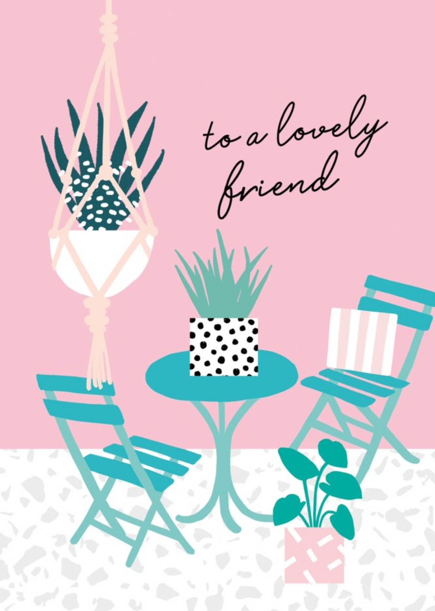 Moonpig Colourful To A Lovely Friend Garden Table Card Ecard