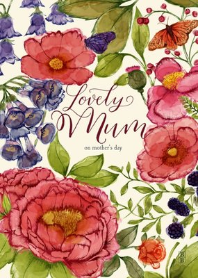Mother's Day Card - Lovely Mum Floral Card