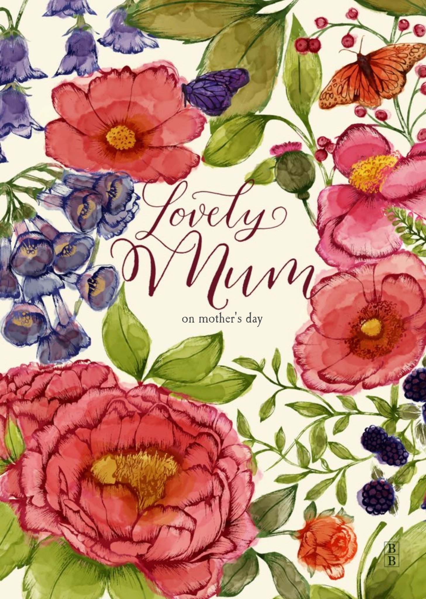 Mother's Day Card - Lovely Mum Floral Card Ecard