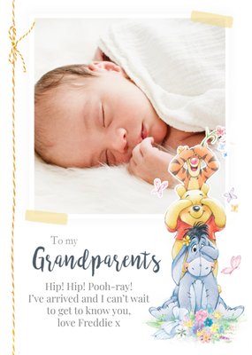 New Baby announcement Card - to the Grandparents - Winnie The Pooh
