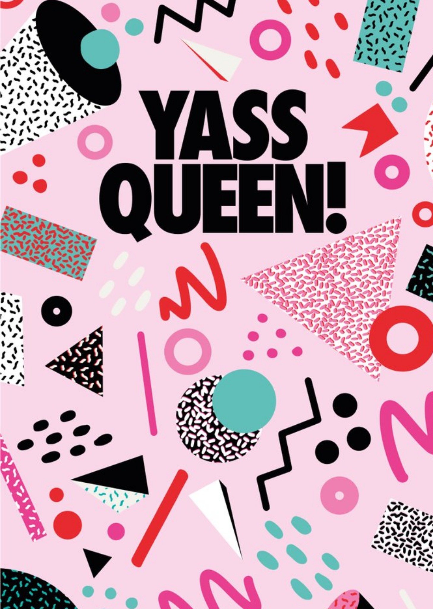 Retro Design Pink Yass Queen Card Ecard