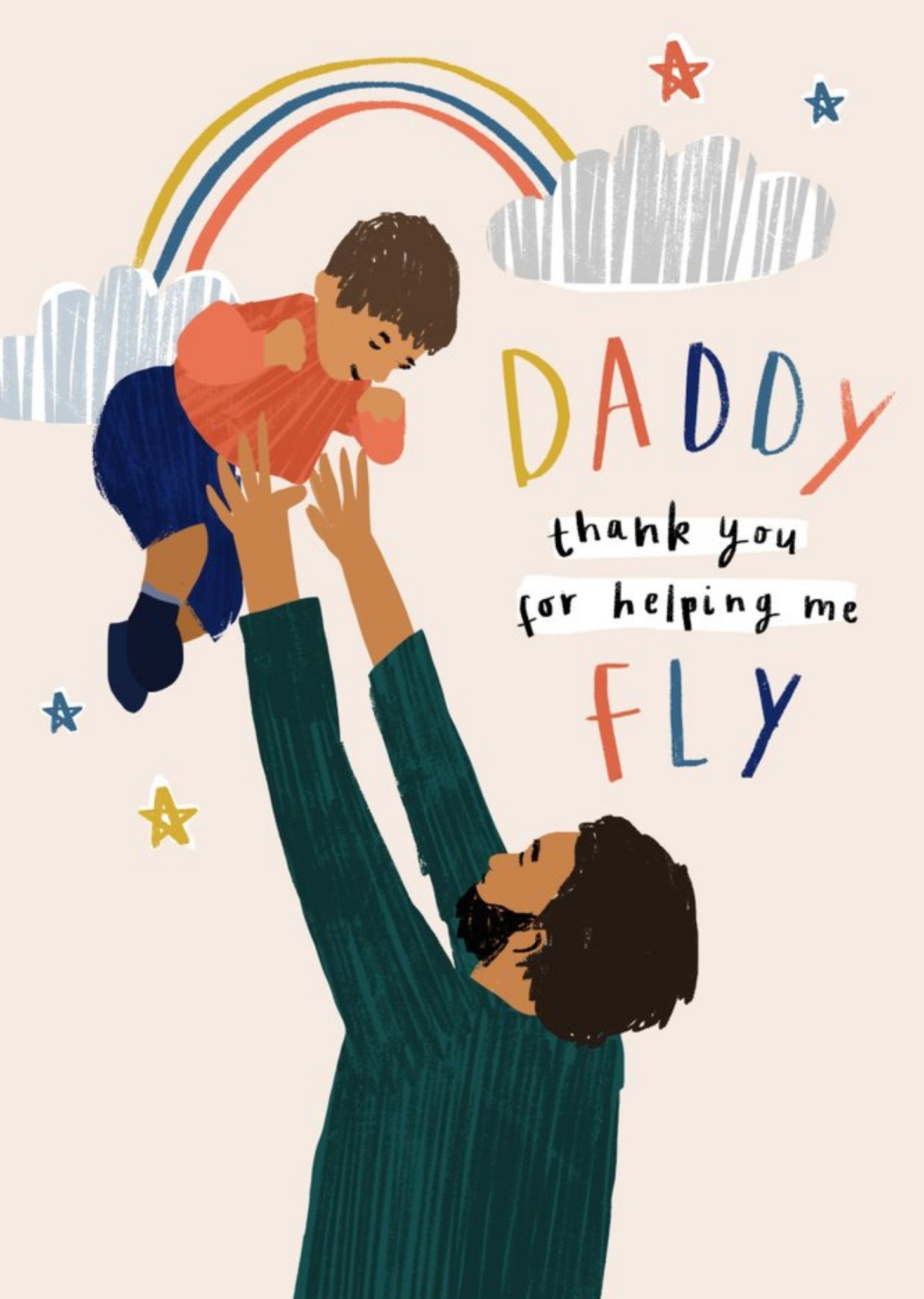 Illustrated Characters Thank You Daddy Father's Day Card