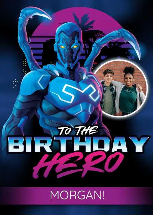 Blue Beetle Photo Upload Birthday Card | Moonpig