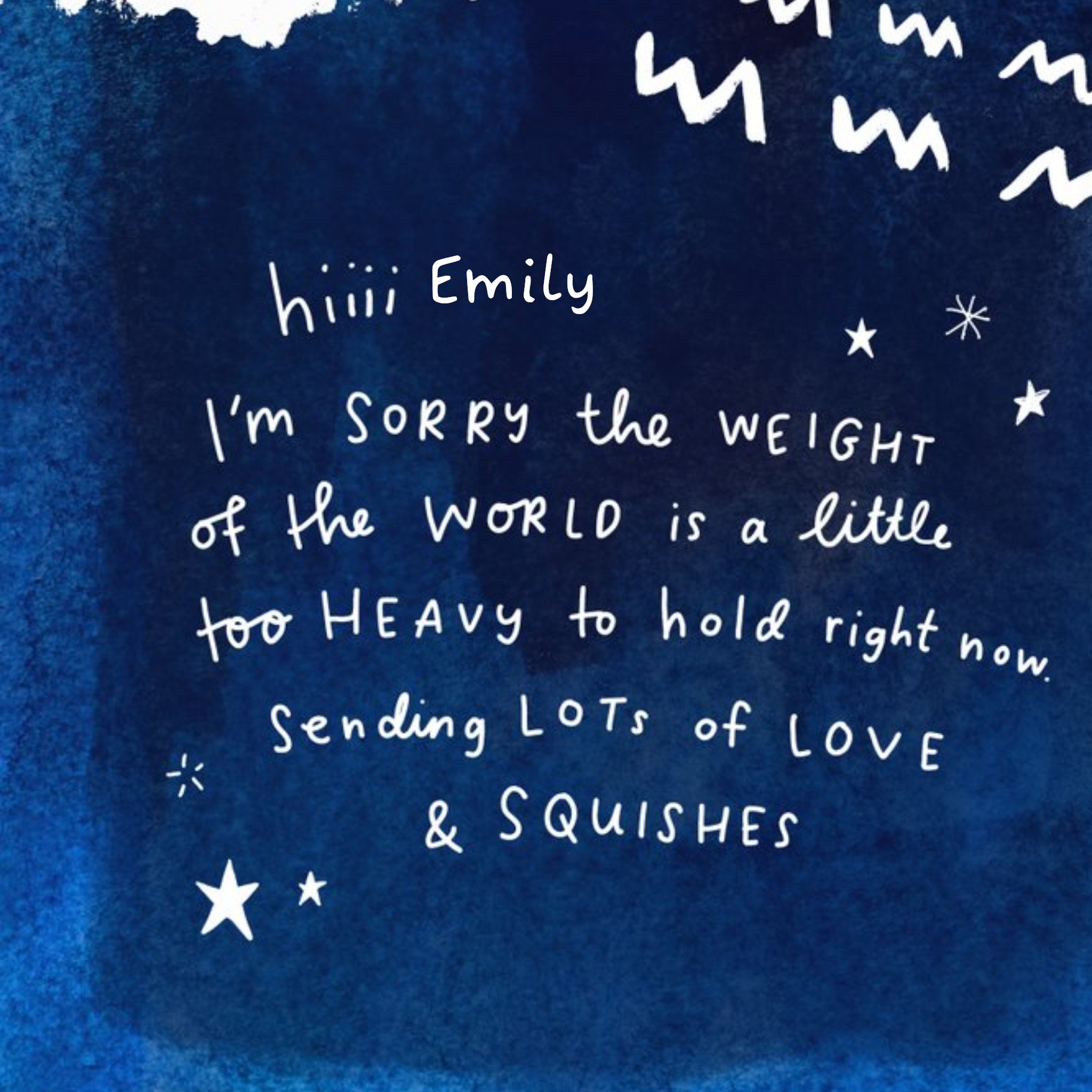 Moonpig Sending Lots Of Love & Squishes Empathy Card, Square