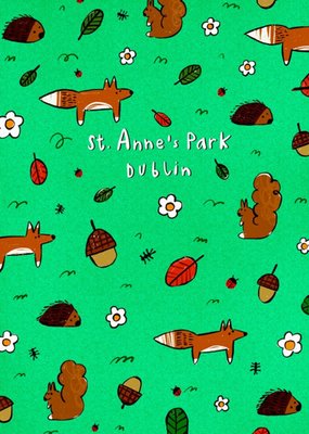 Illustrated Woodland Themed St Anne's Park Dublin Just To Say Card