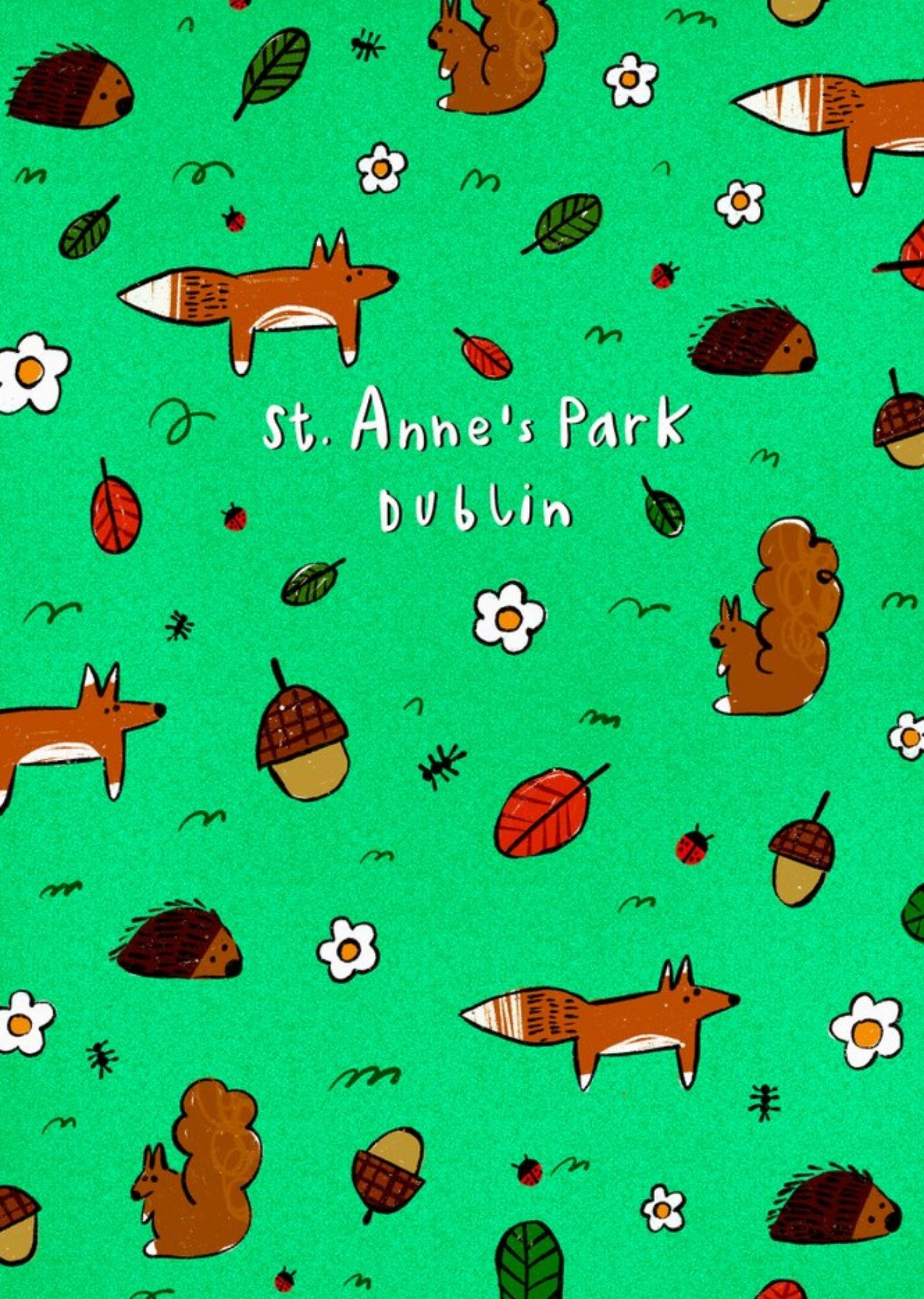 Illustrated Woodland Themed St Anne's Park Dublin Just To Say Card Ecard