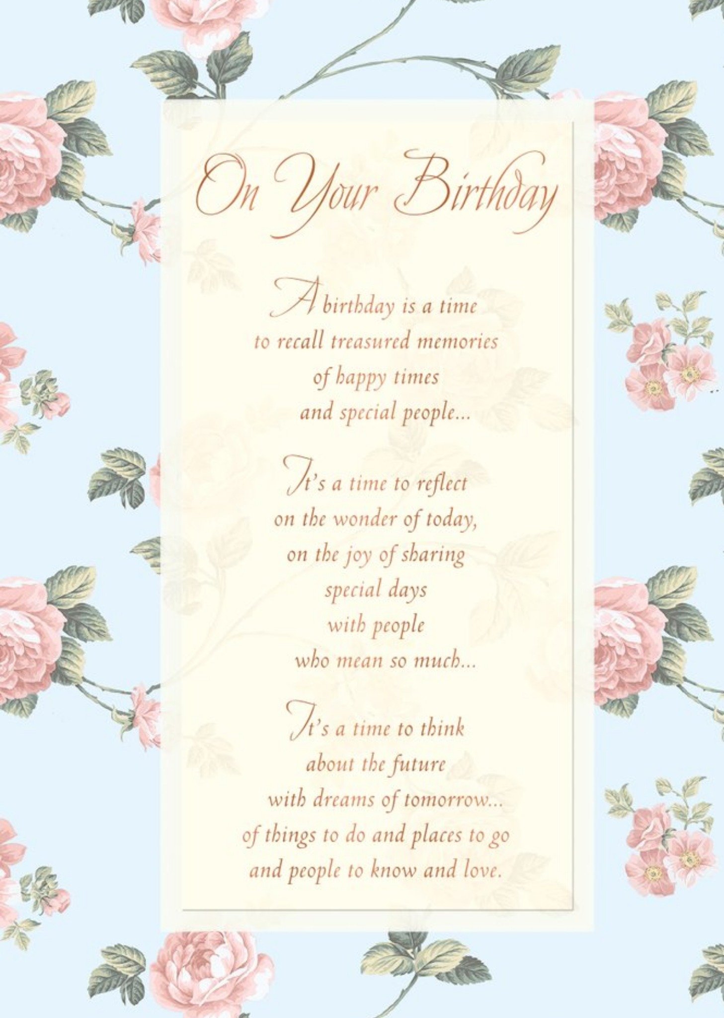 Ukg Cute Floral Sentimental Verse Birthday Card