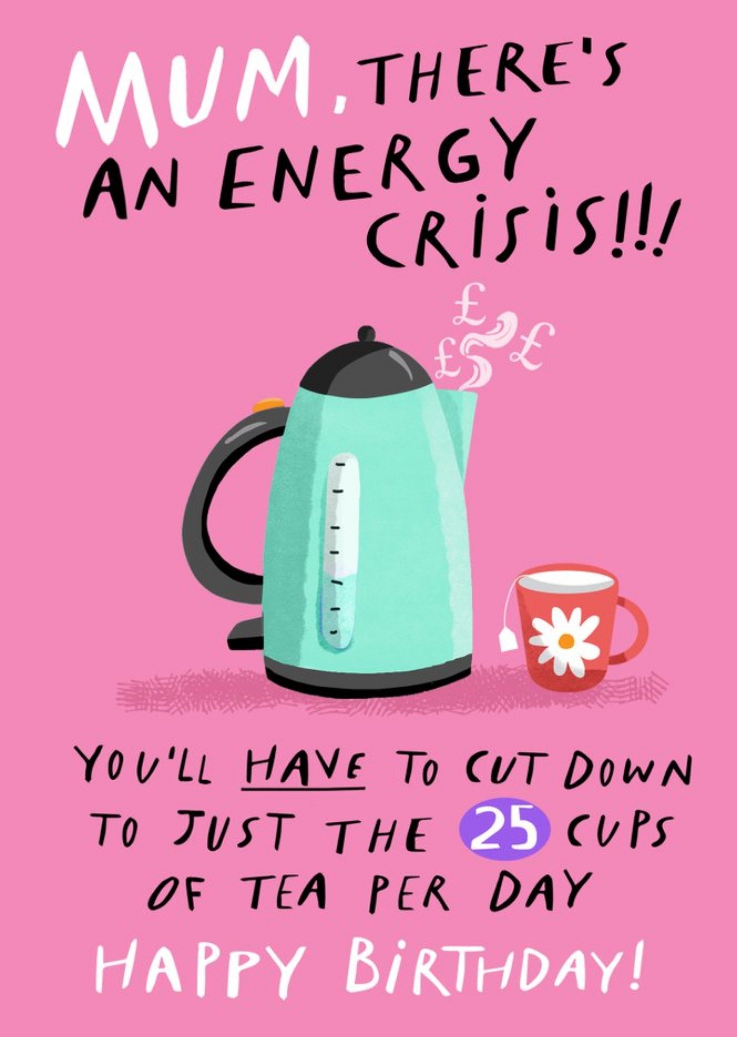 Moonpig Cups Of Tea Energy Crisis Birthday Card Ecard