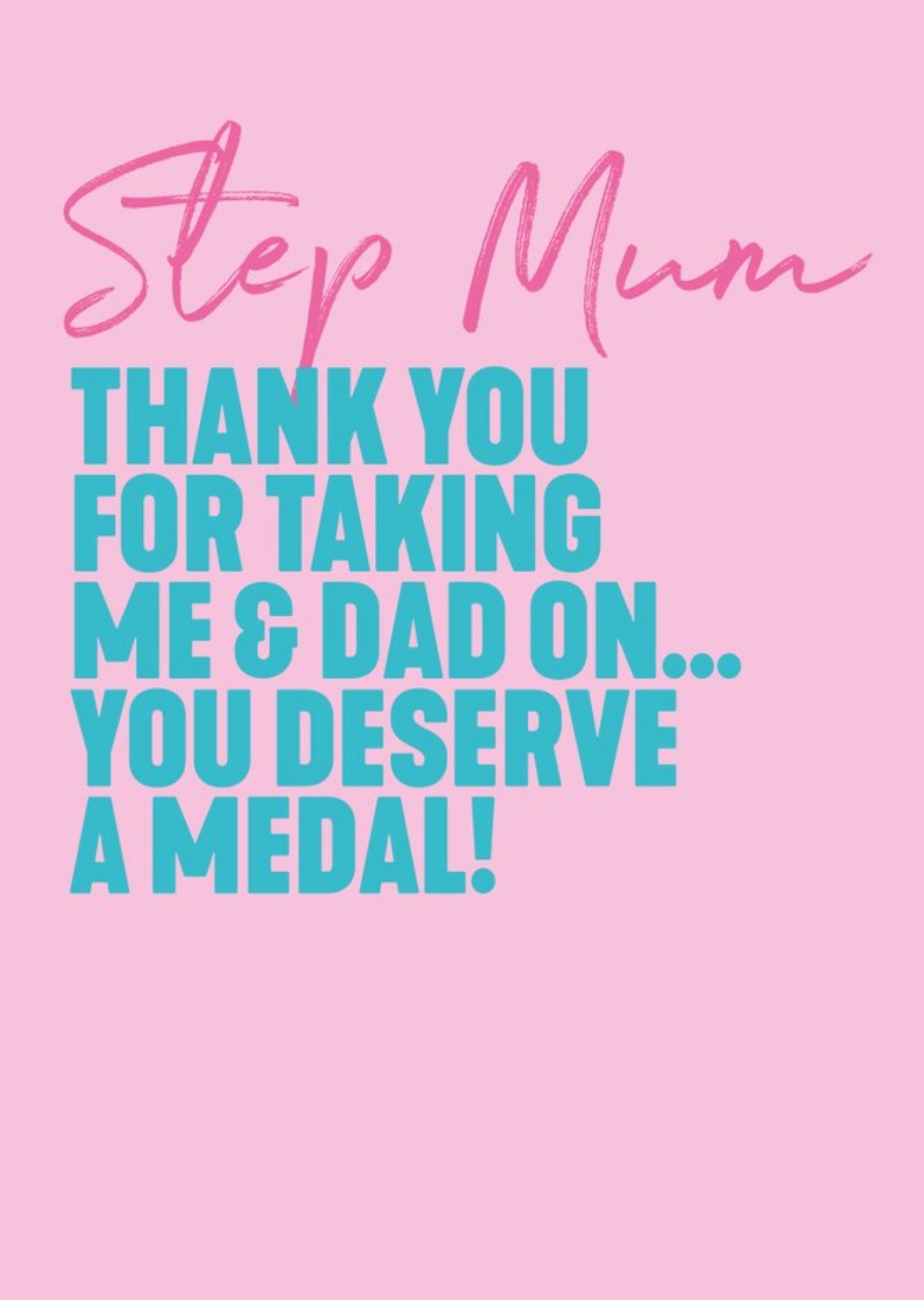 Filthy Sentiments Step Mum You Deserve A Medal Card Ecard