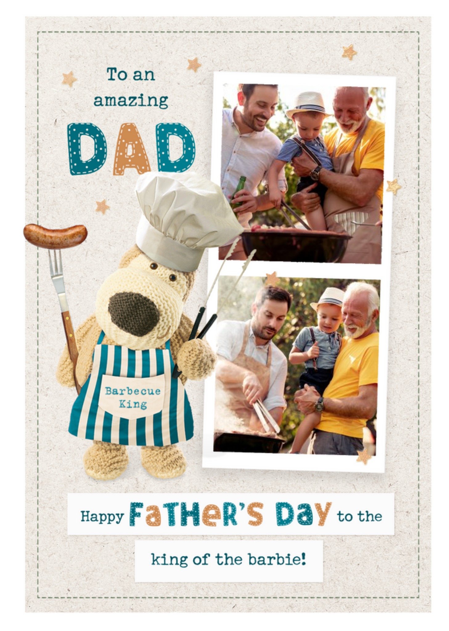 Boofle To An Amazing Dad Photo Upload Fathers Day Card, Large