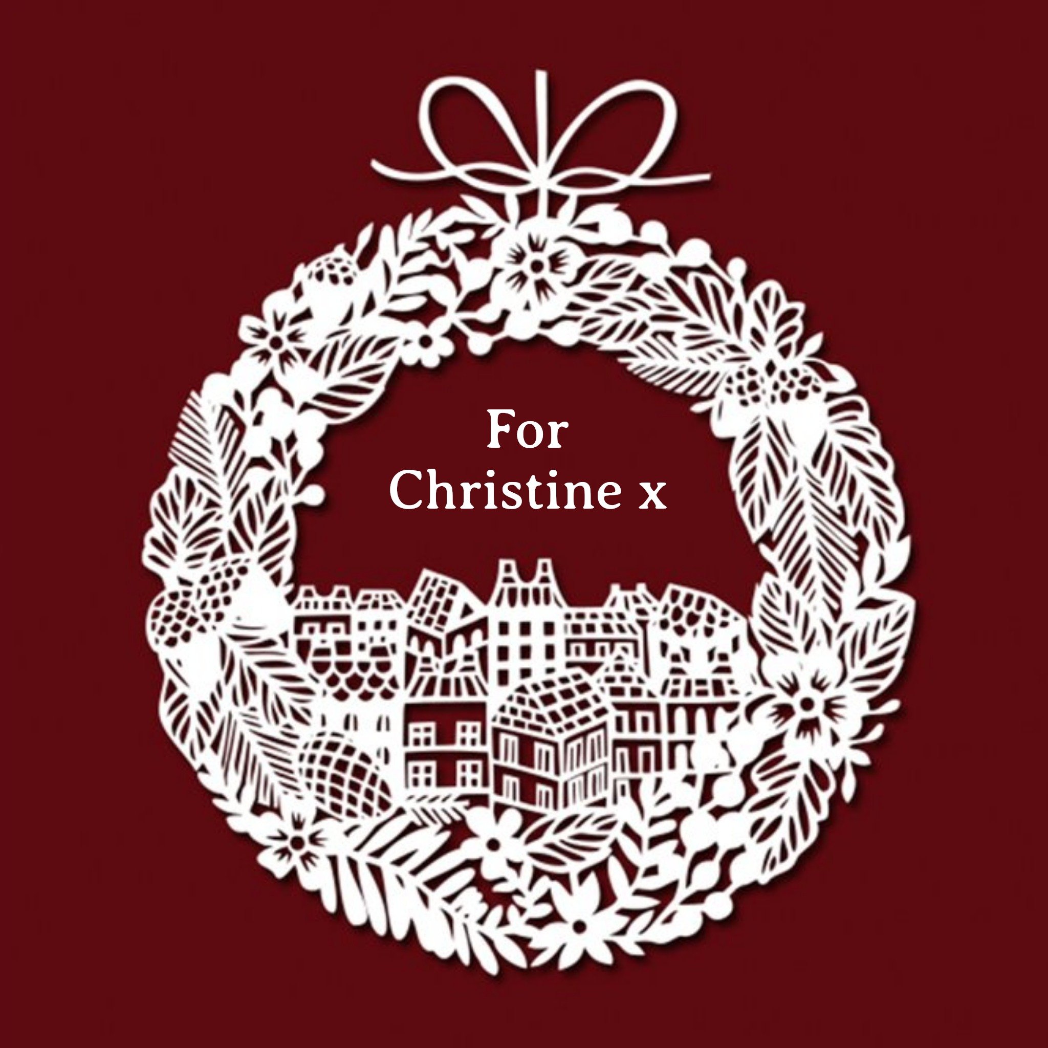 Georgia Low Burgundy Christmas Card, Square