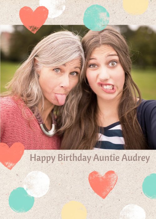 Birthday Card - Photo Upload Card - Auntie