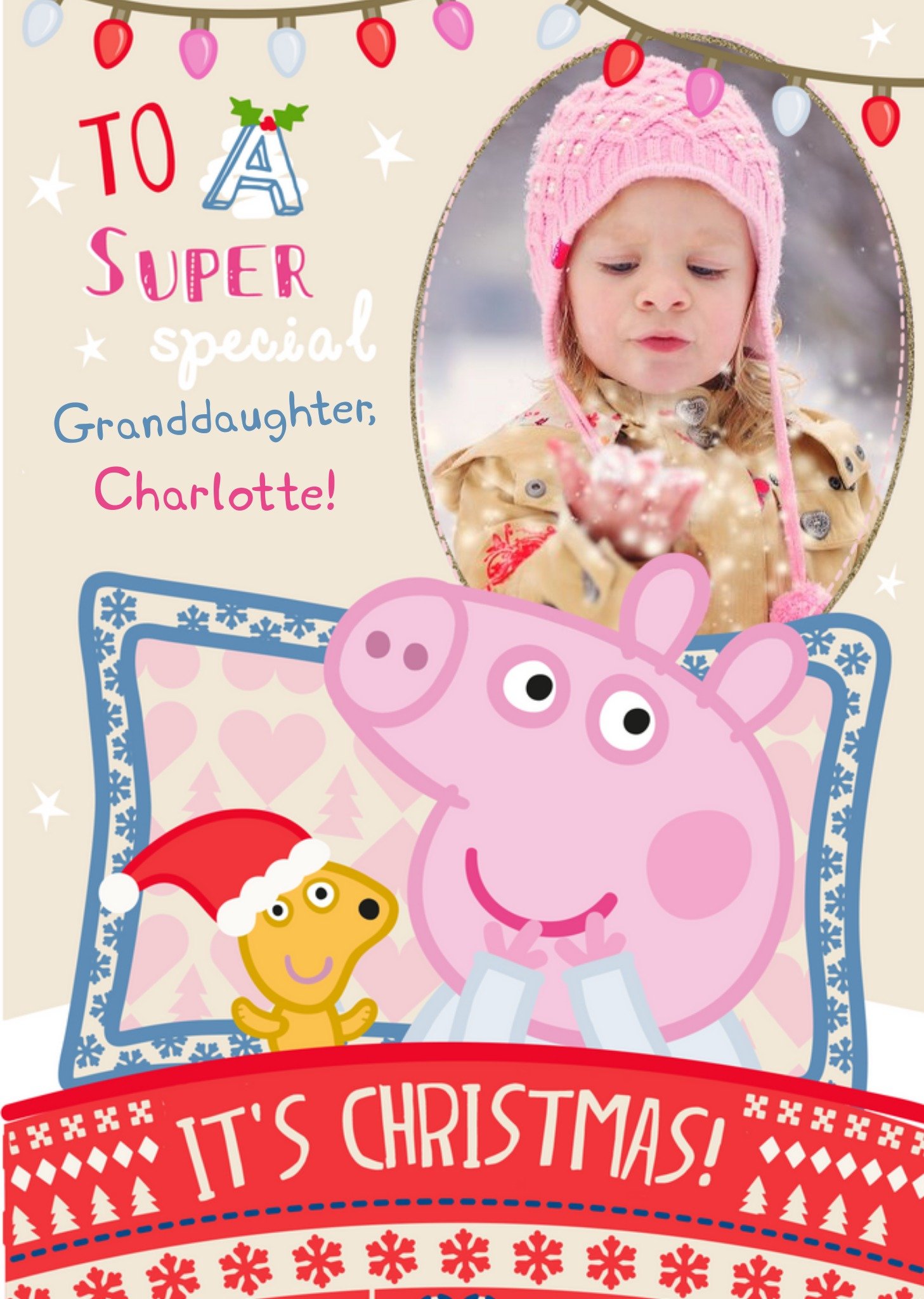 Peppa Pig Its Christmas Photo Upload Card, Large