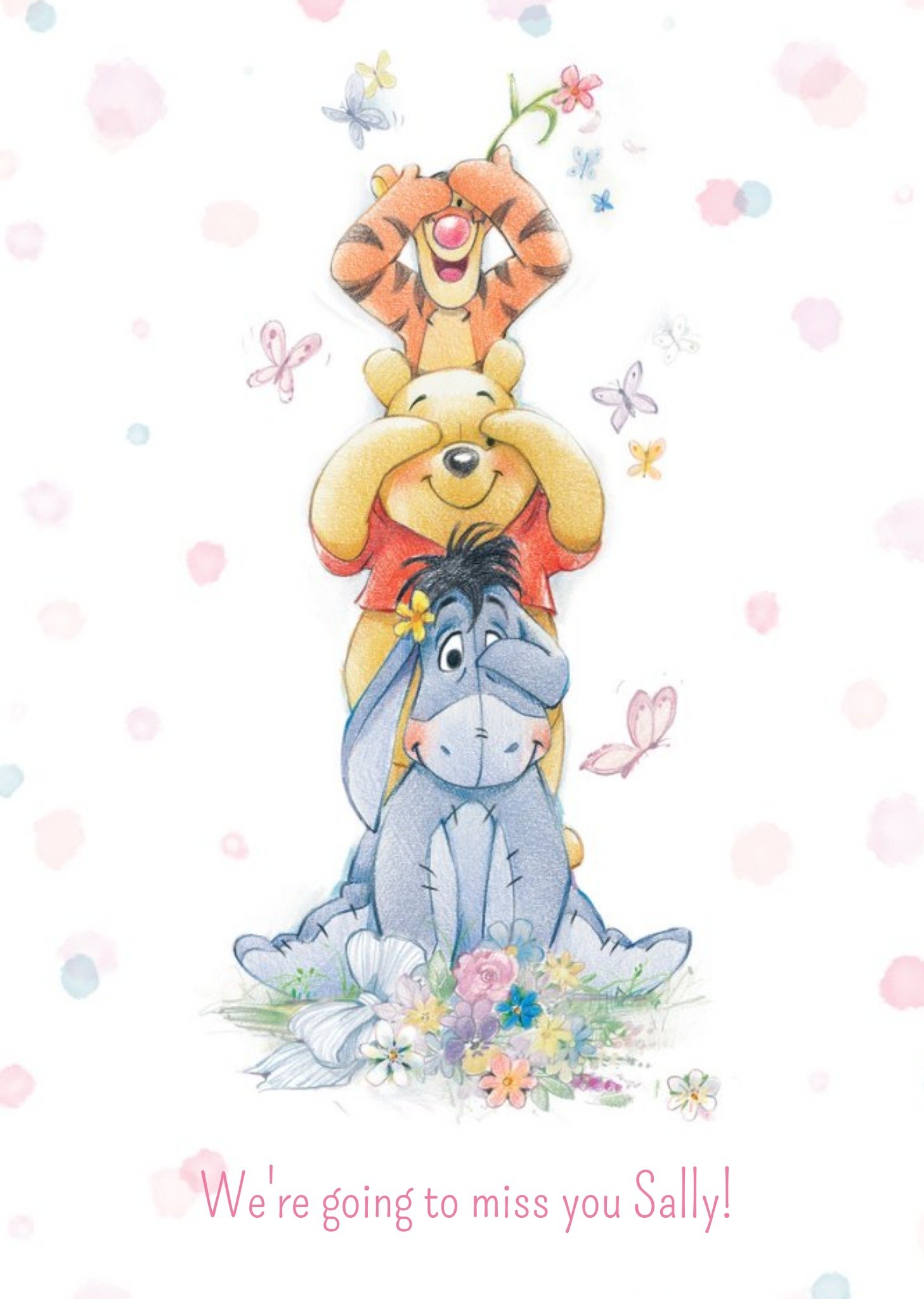 Disney Winnie The Pooh Tower Sorry You're Leaving Card, Large