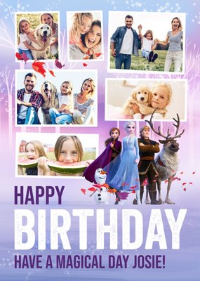 Disney Frozen 2 Characters Multi Photo Upload Birthday Postcard