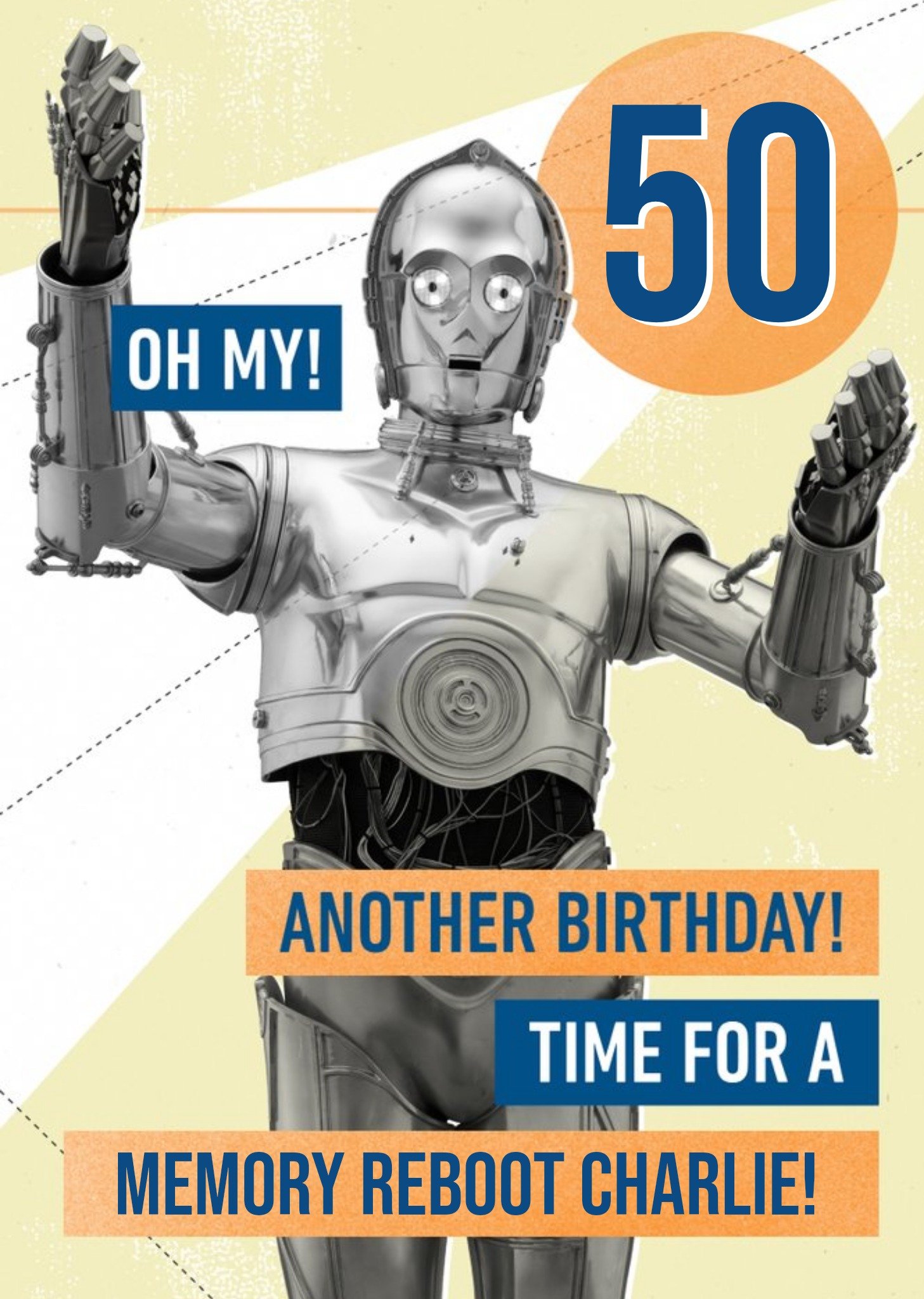 Disney Star Wars C3Po Funny Old Age Joke 50th Birthday Card Ecard