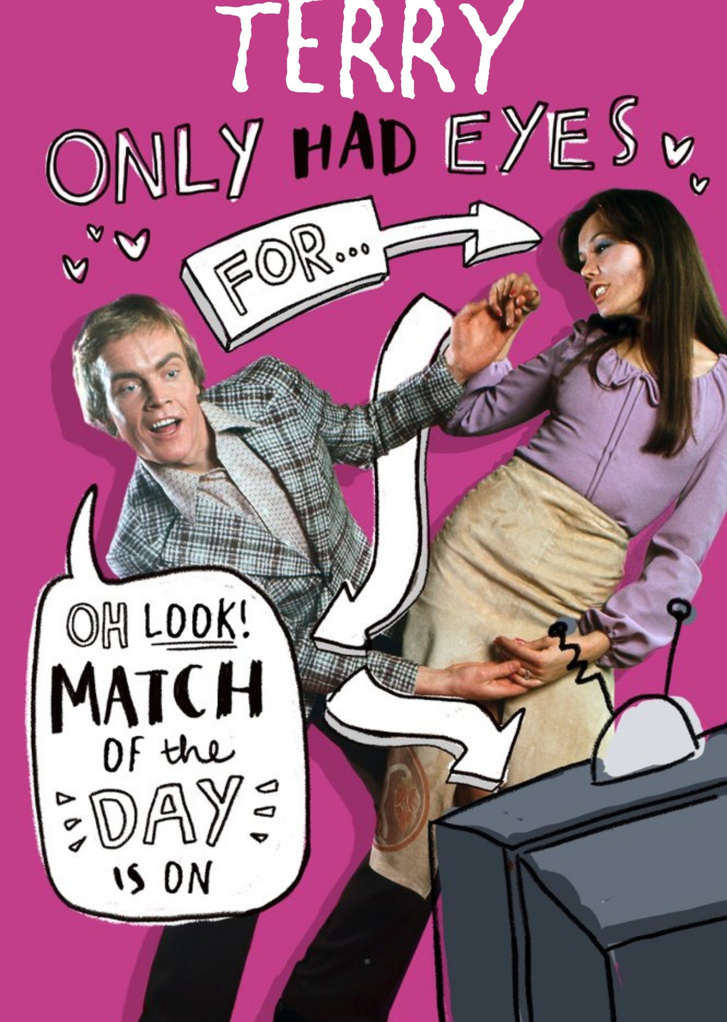 Moonpig Funny Oh The Match Of The Day Is On Funny Valentines Day Card, Large