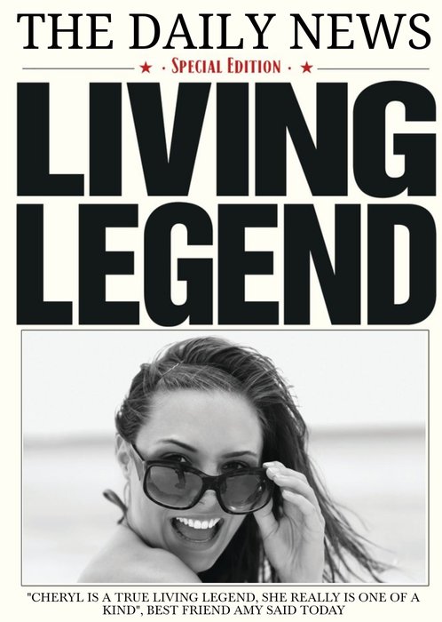 Living Legend - Newspaper Birthday Card