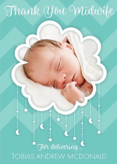Thank You Midwife Cloud Photo Upload Card