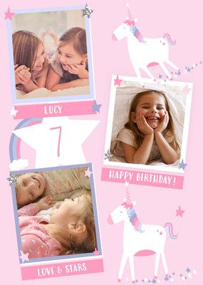 Birthday Card - Unicorn & Rainbow Birthday Card