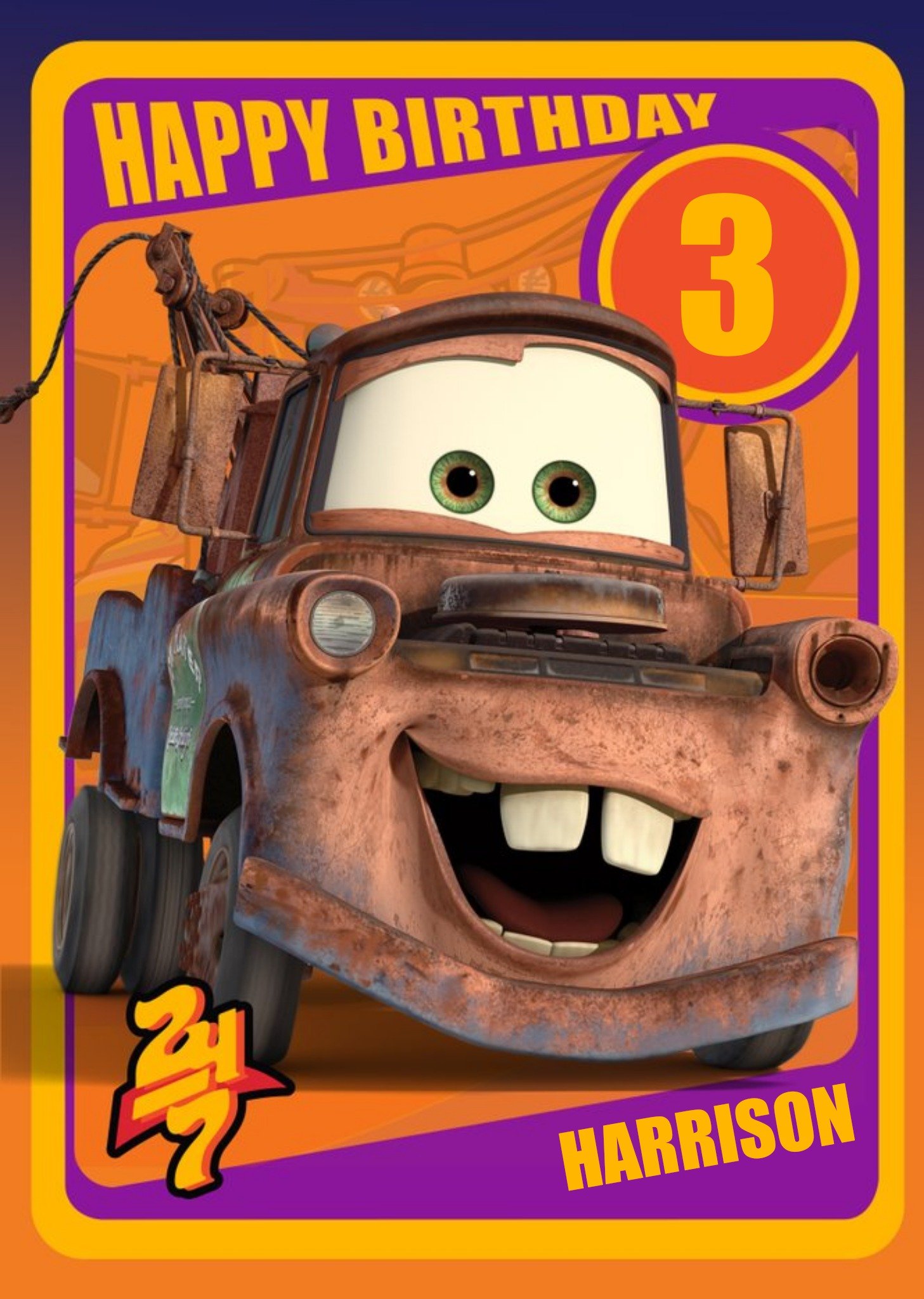 Disney Cars Mater Personalised Happy Birthday Card Ecard