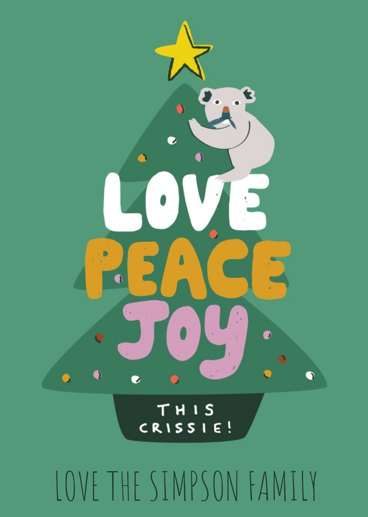 Moonpig Beck Ng Christmas Tree Love Christmas Card Ecard