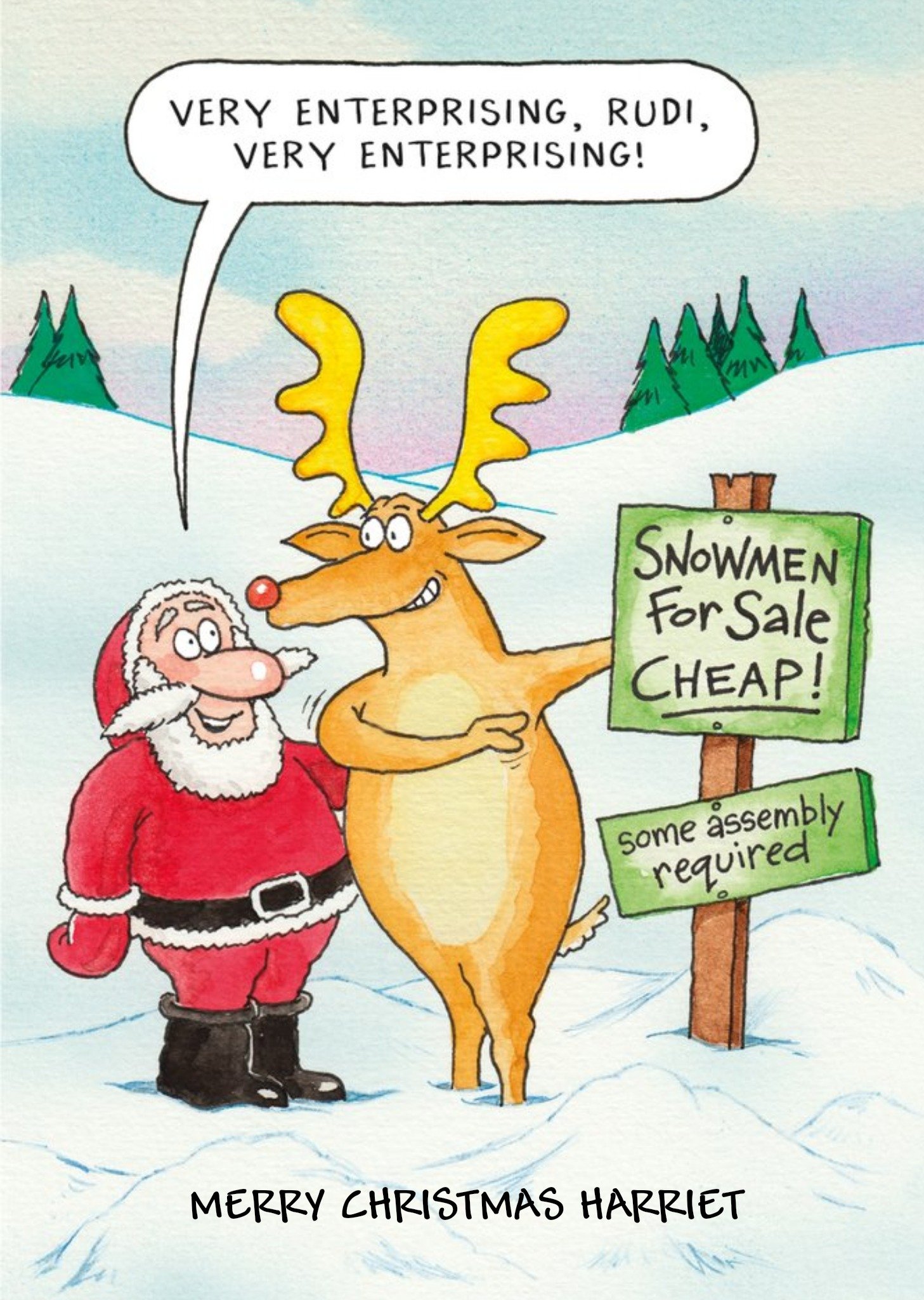 Moonpig Snowman For Sale Joke Christmas Card Ecard