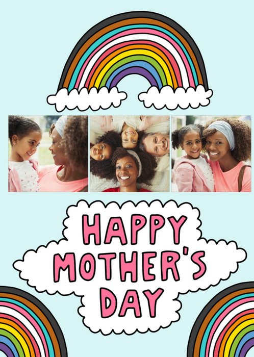 Angela Chick Illustrated Rainbow Mother's Day Photo Upload Card