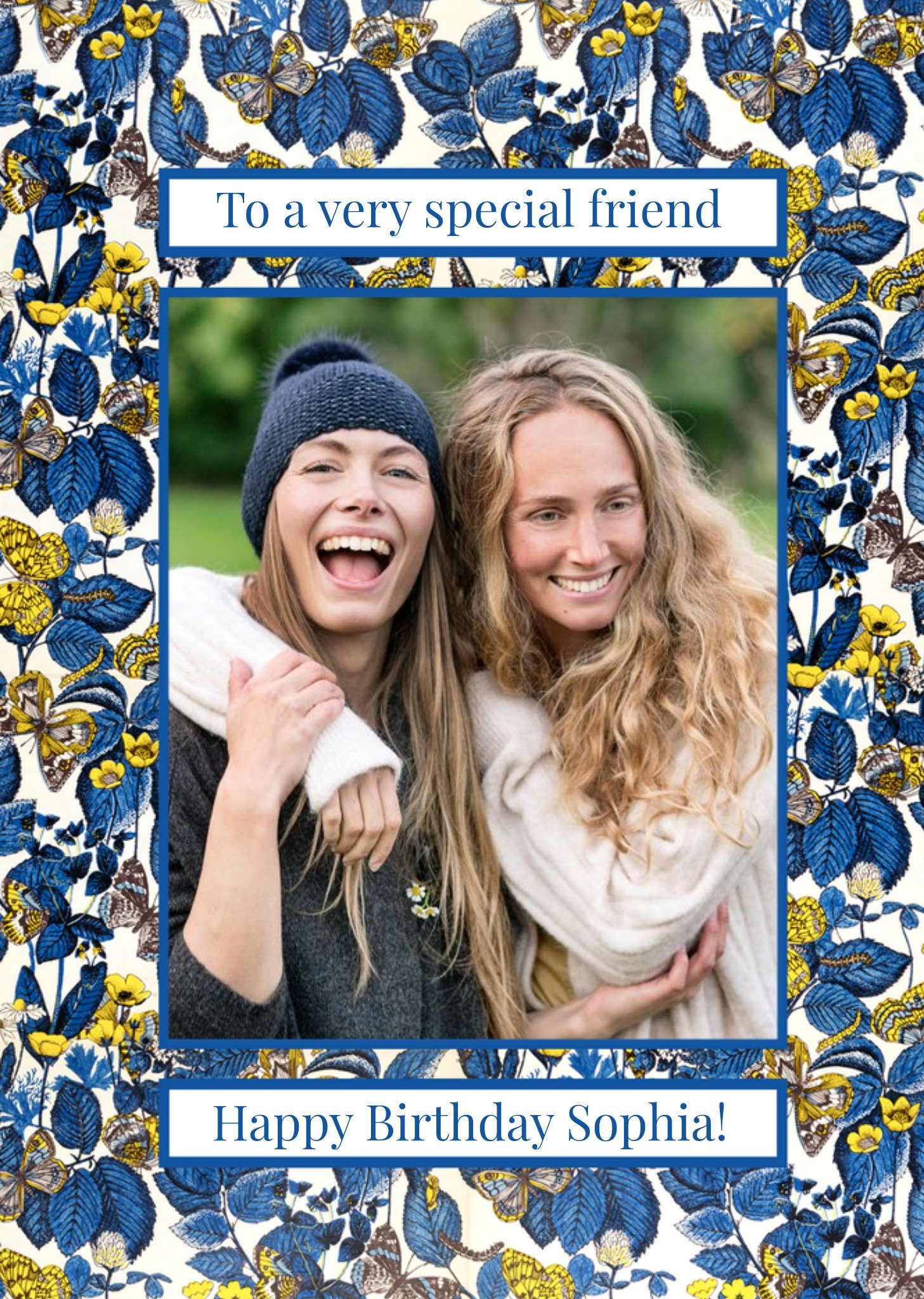 The V&a V&a Fashion And Textiles Collection Traditional Floral Special Friend Photo Upload Card Ecard