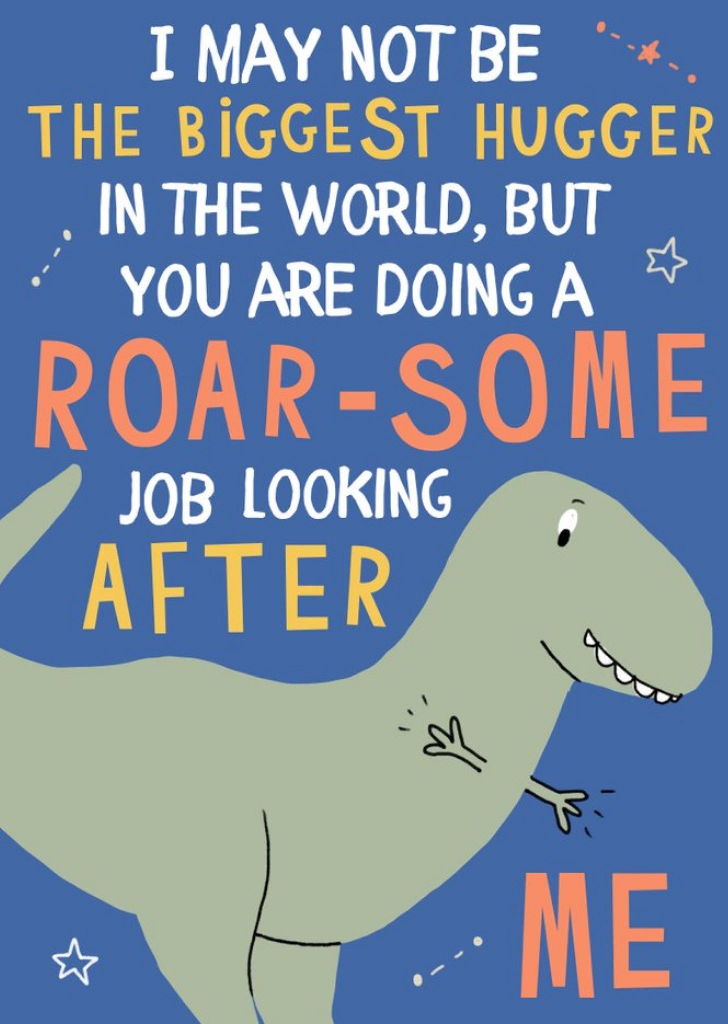 Cute Typographic Illustrated Dinosaur Father's Day Card