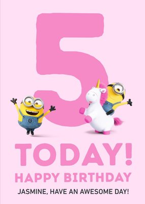 Despicable Me Minions 5 Today Happy Birthday Card!