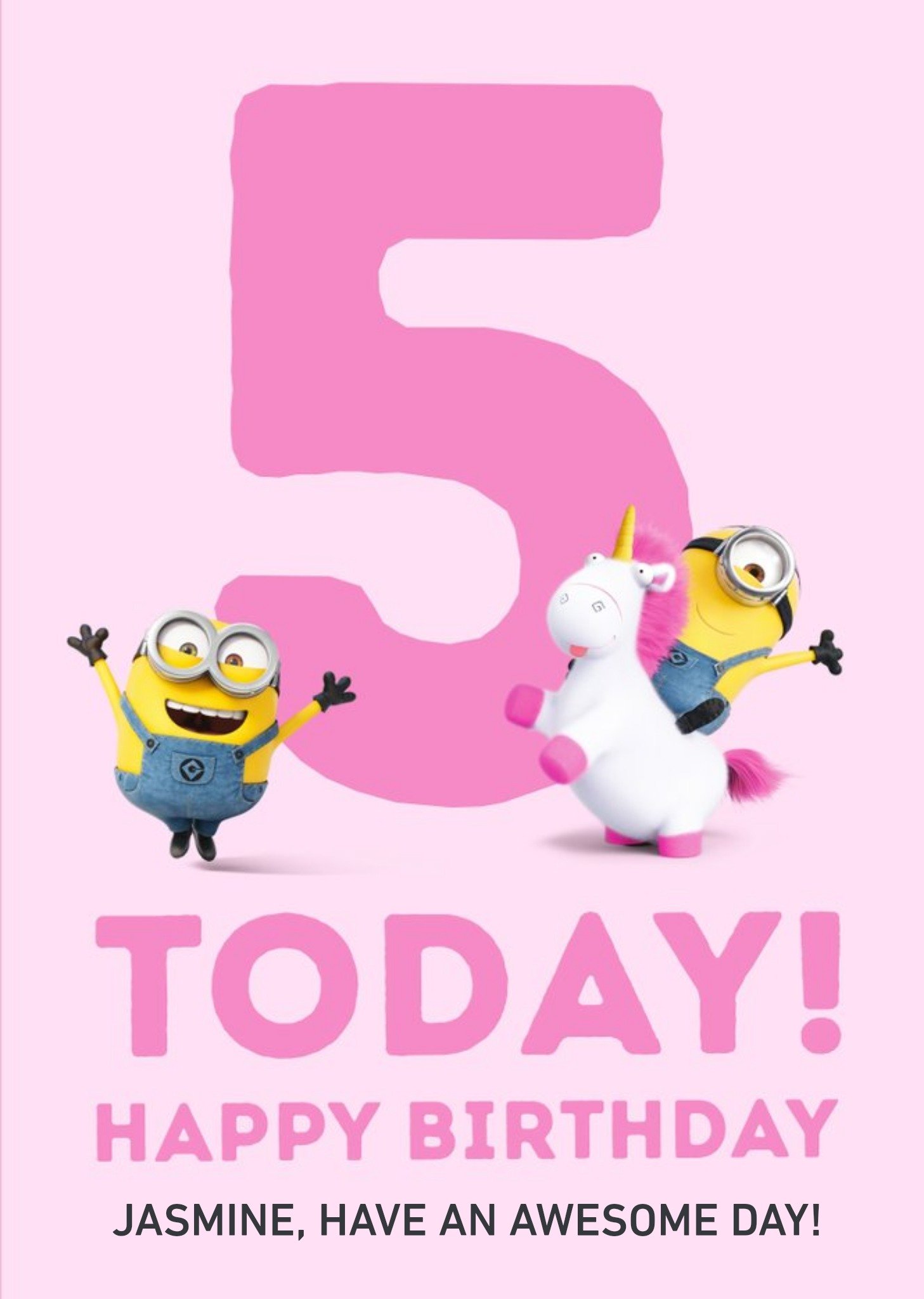 Despicable Me Minions 5 Today Happy Birthday Card, Large