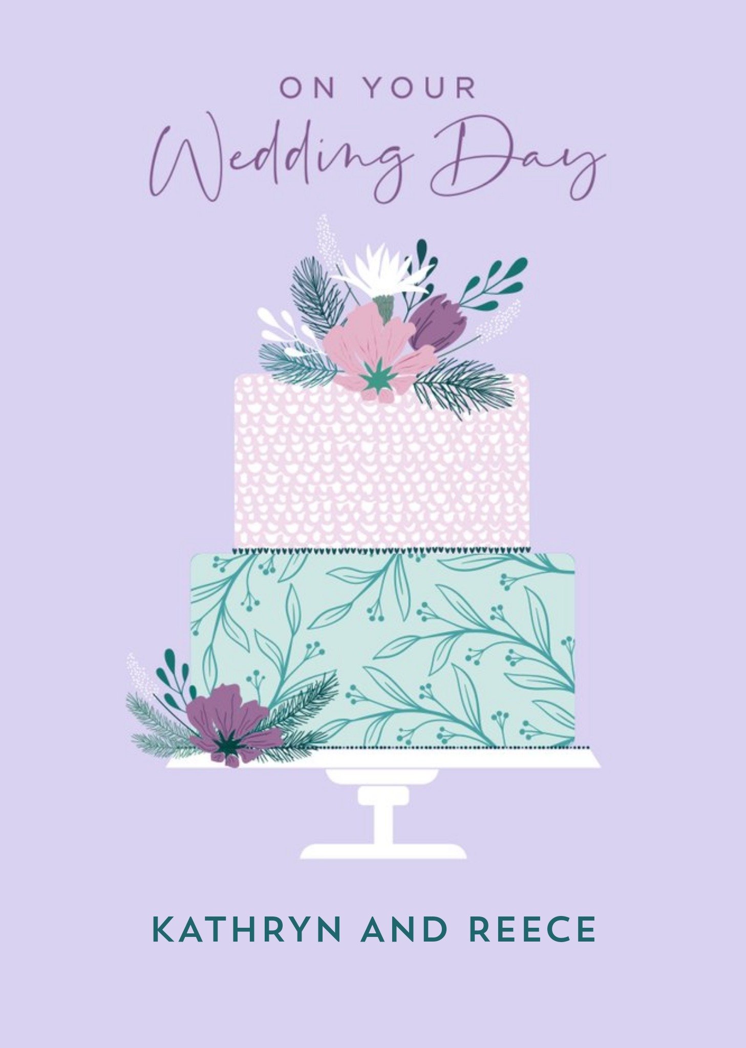 Moonpig Pretty Illustration Of Wedding Cake Wedding Card, Large